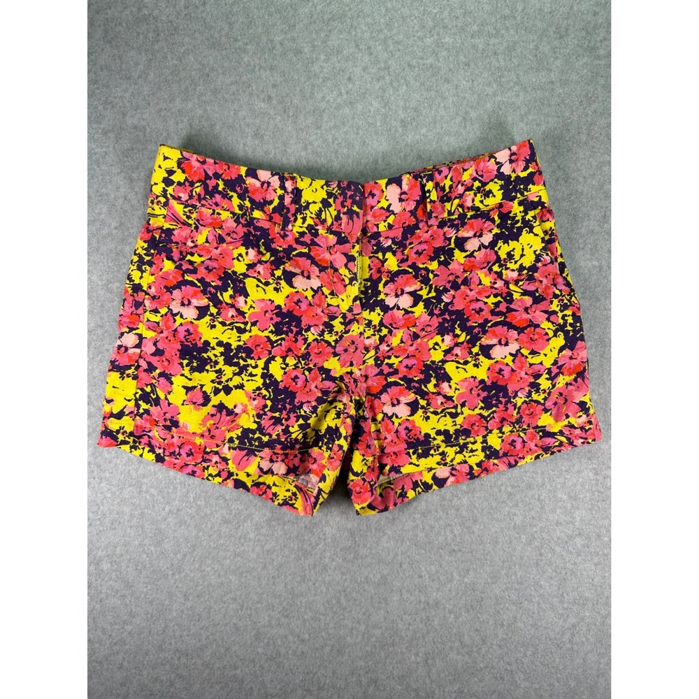 Ann Taylor LOFT Women Pink Yellow Floral Print Shorts Size 0